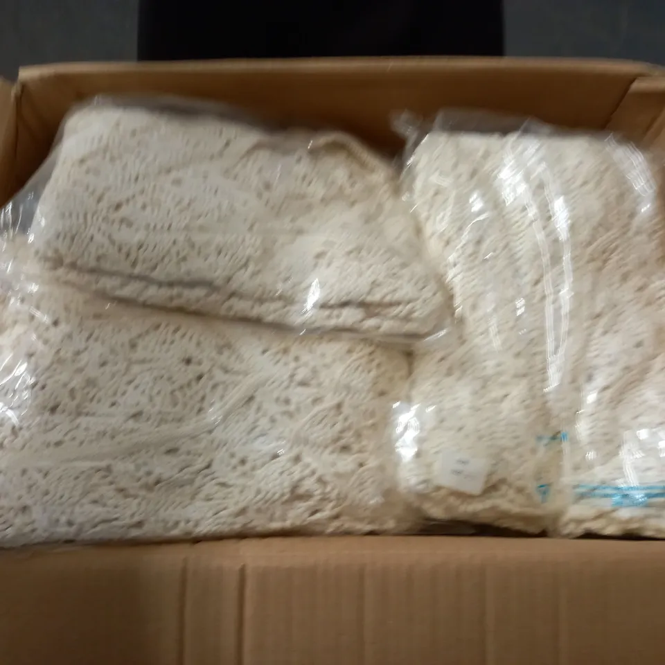 LOT OF 17 BAGGED AS NEW CREAM TEXTURED JUMPERS - ALL SIZE 1