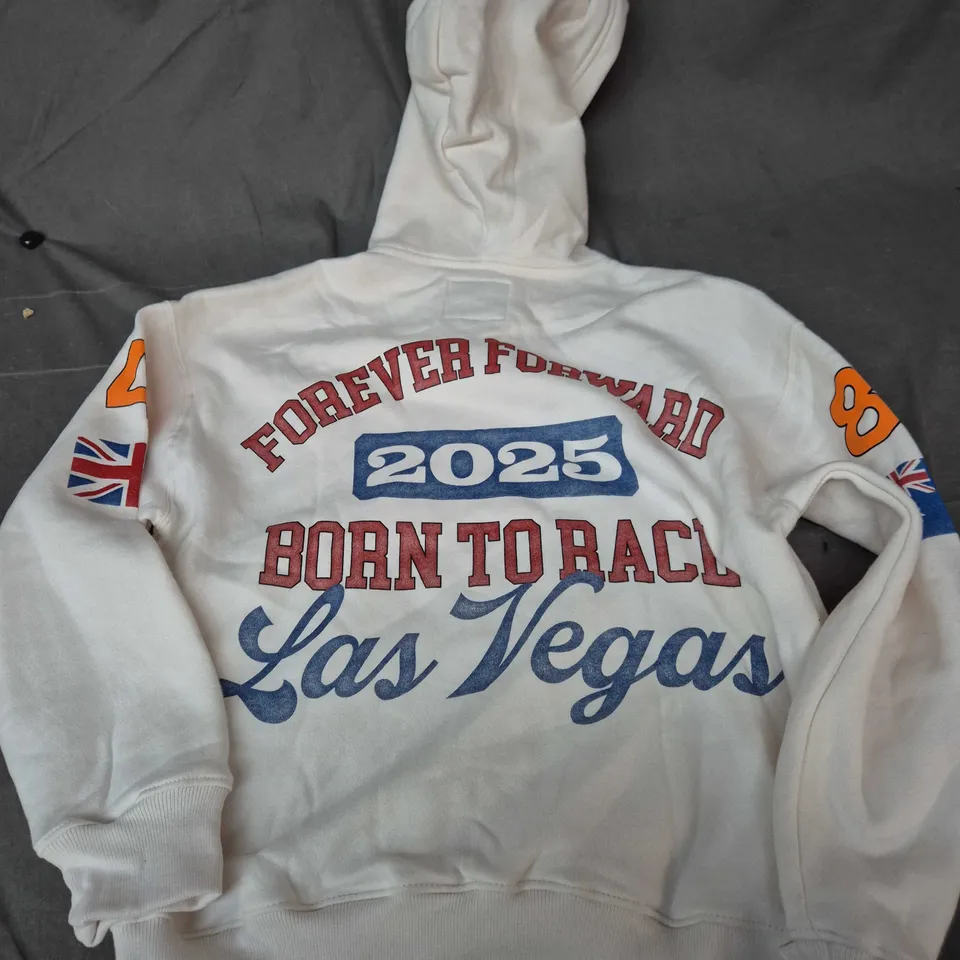 HOLLISTER MCLAREN BOXY FIT HOODIE IN WHITE - XS
