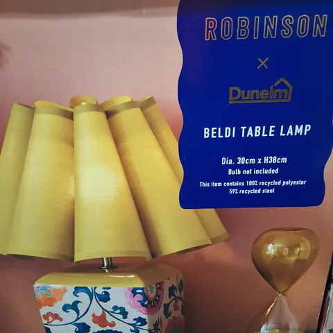 BOXED SOPHIE ROBINSON X DUNELM BELDI TABLE LAMP, DIA 30CM X H38CM