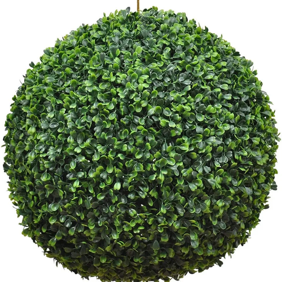 BOXED TREE LOCATE OUTDOOR GARDEN TOPIARY BOXWOOD ARTIFICIAL PLANT BALL D25CM, GREEN