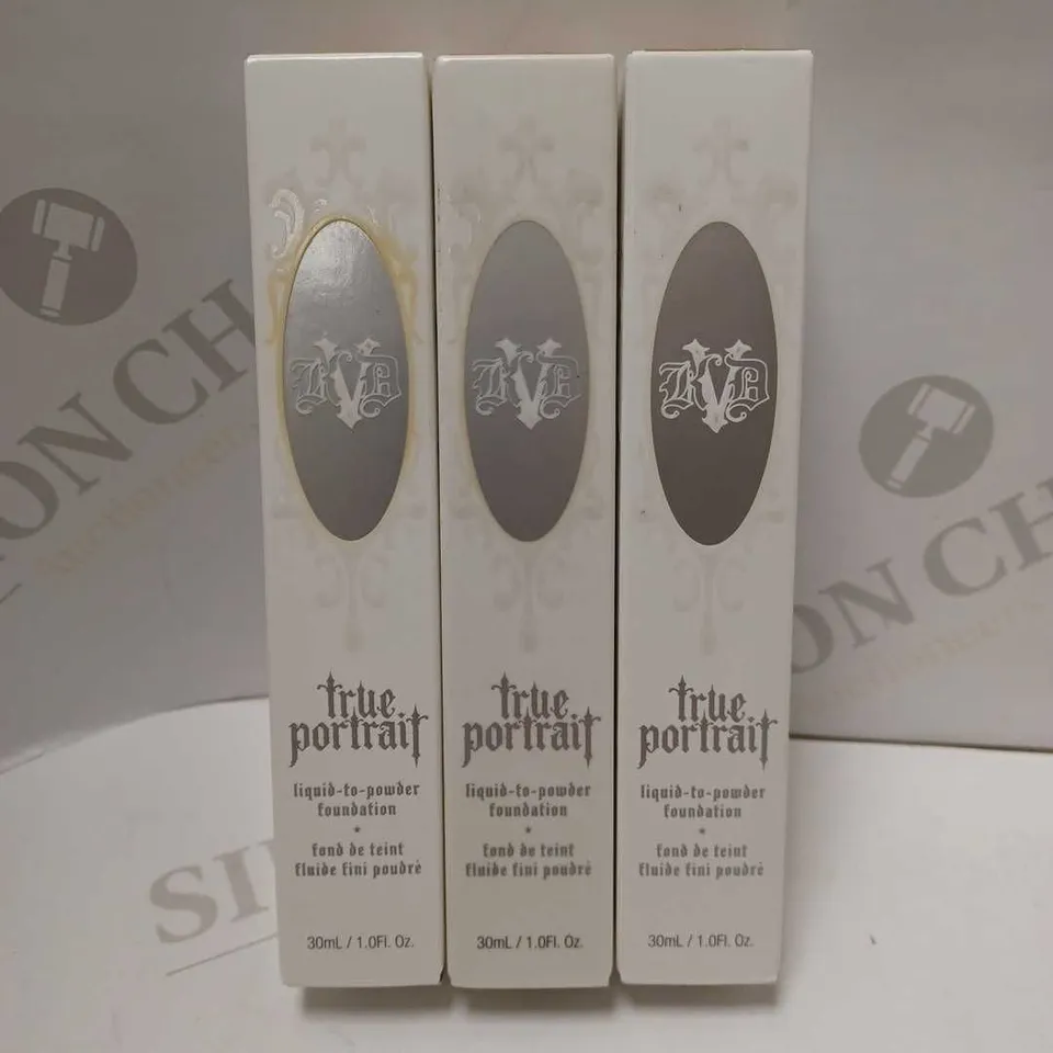 LOT OF 6 X 30ML KVD VEGAN BEAUTY TRUE PORTRAIT FOUNDATION - LIGHT 021