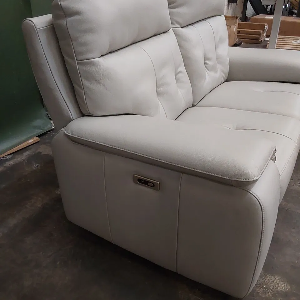 QUALITY DESIGNER ITALIAN MADE ERBA ELECTRIC RECLINING LEATHER UPHOLSTERED 2 SEATER LOVESEAT SOFA