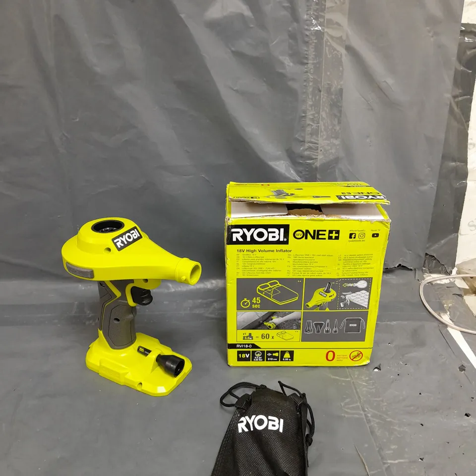 RYOBI ONE+ 18V HIGH VOL INFLATOR 