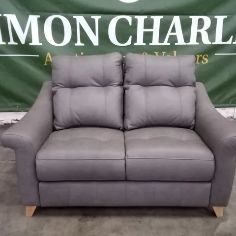 DESIGNER G PLAN RILEY SMALL SOFA - TEXAS CHARCOAL LEATHER