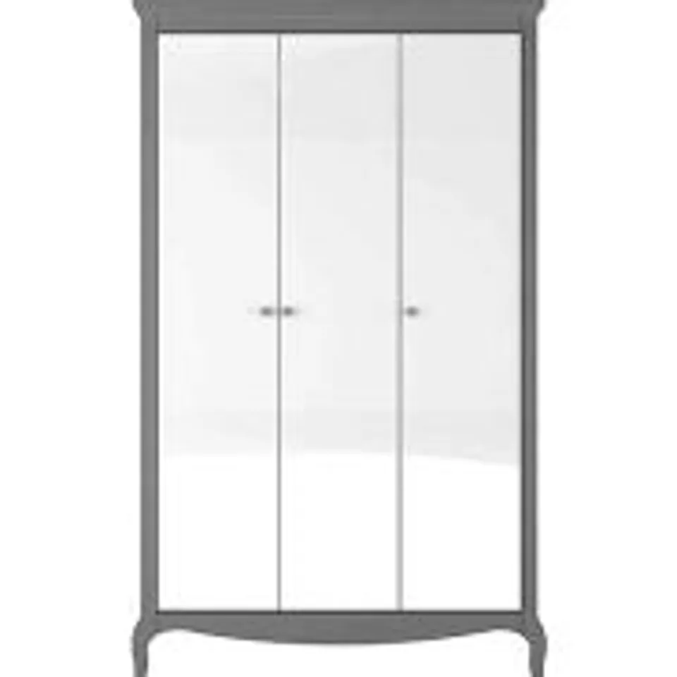 BOXED GRADE 1 SANDY MIRRORED 3 DOOR WARDROBE GREY ( BOXES 1 & 3 ONLY) RRP £539