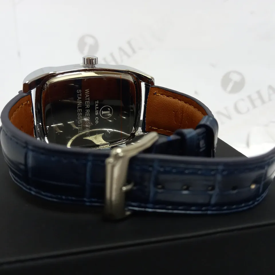 TALIS CO TWO TONE LEATHER STRAP WATCH