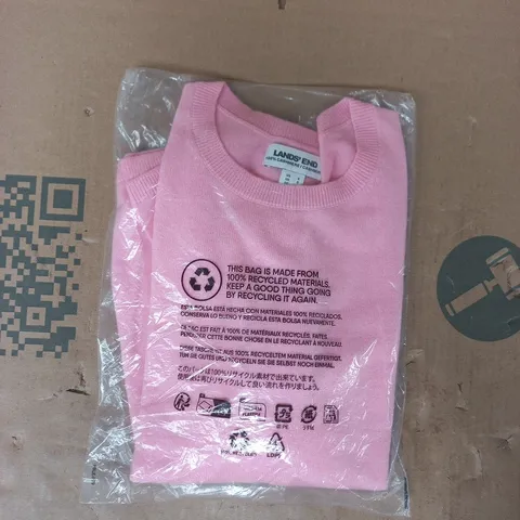 bagged land's end cashmere t-shirt in pink size small