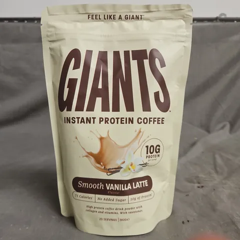 GIANTS INSTANT PROTEIN COFFEE – SMOOTH VANILLA LATTE (360G, 20 SERVINGS)