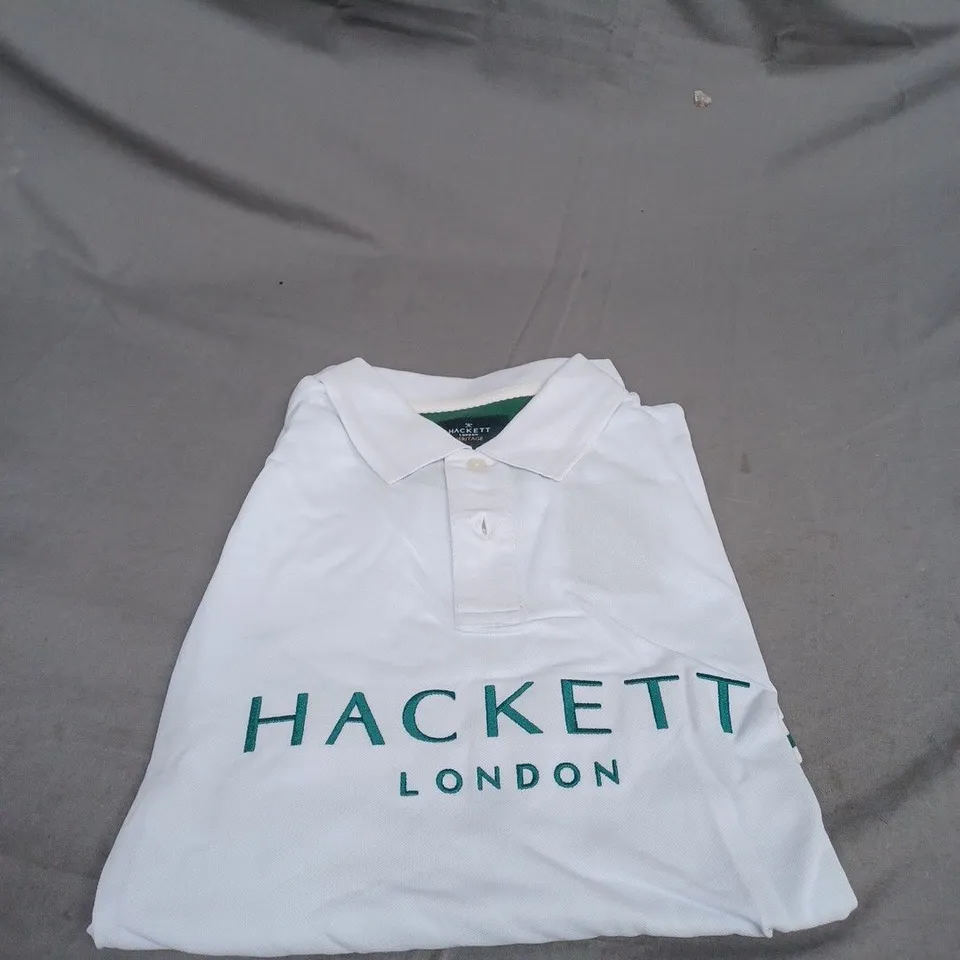 HACKETT LONDON WHITE POLO SHIRT SIZE L