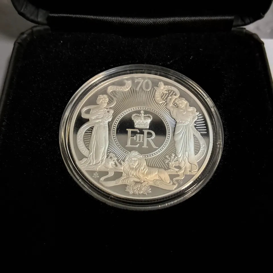 EAST INDIA COMPANY PLATINUM JUBILEE 1OZ SILVER PROOF COIN