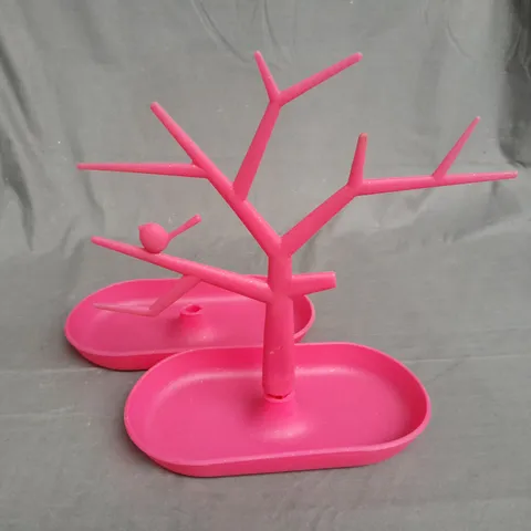 LOT OF 10 PINK PLASTIC TRINKET TREES