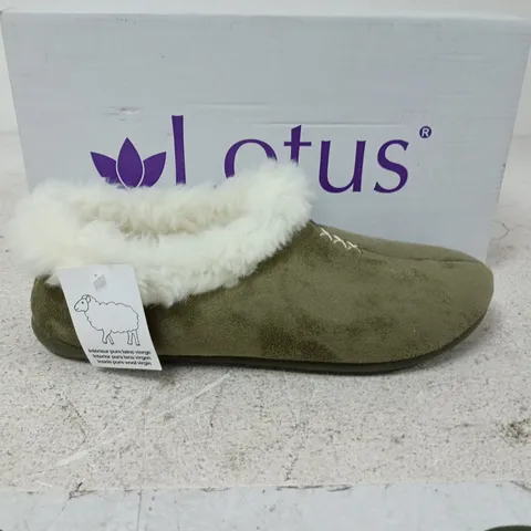 BOXED PAIR OF LOTUS BERNADA SHOES IN KHAKI - EU 39