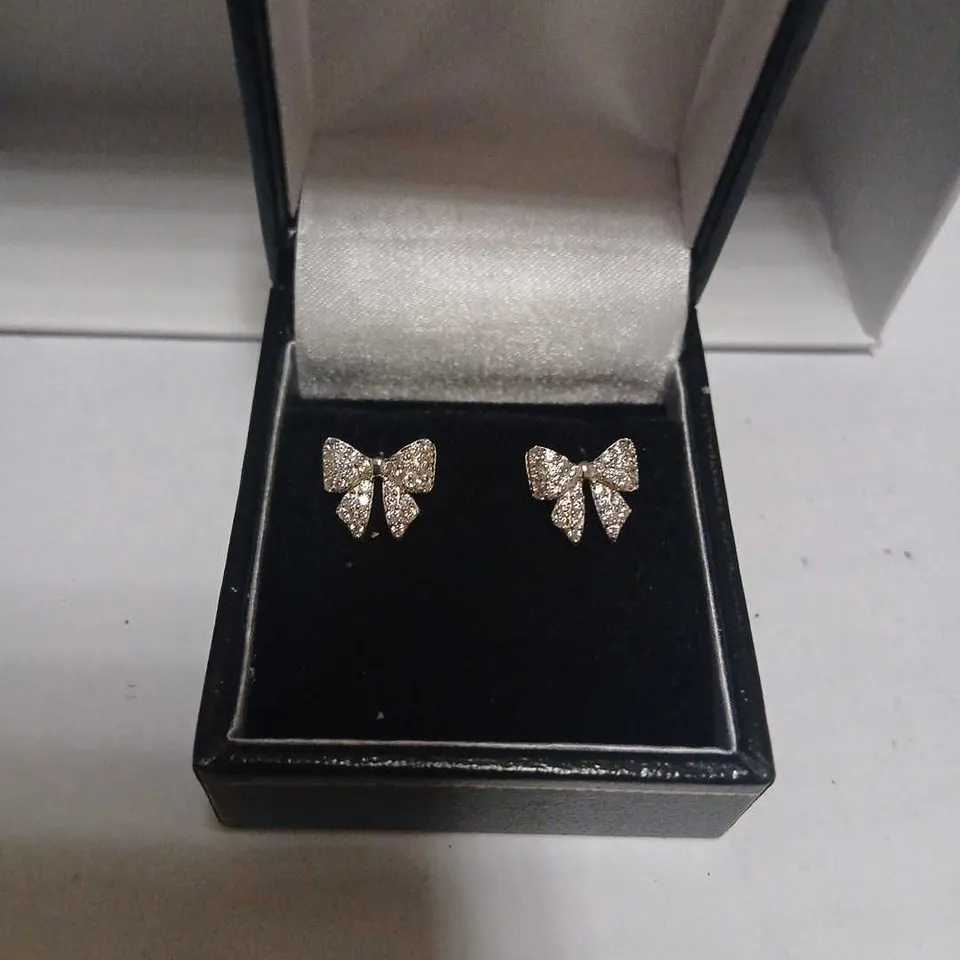 DIAMONIQUE 0.78CT RIBBON EARRINGS STERLING SILVER