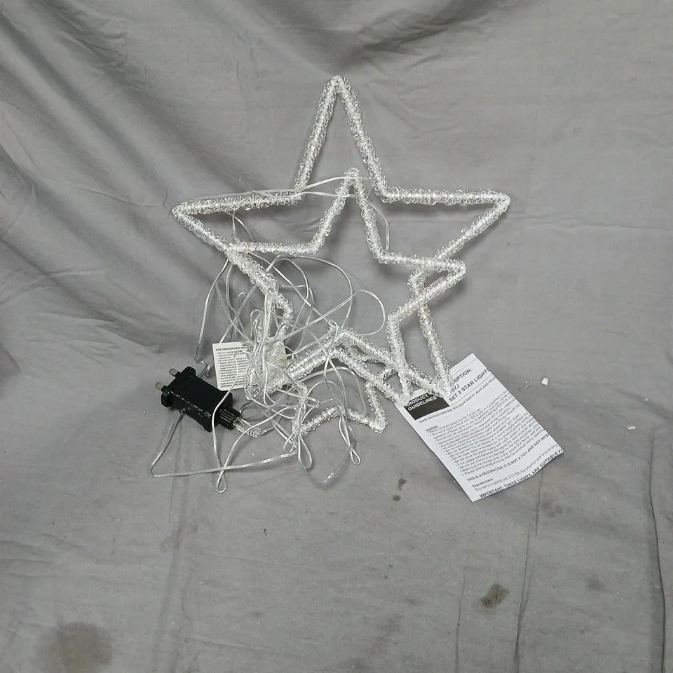 SET OF 3 STAR SHAPED LIGHTS INDOOR/OUTDOOR
