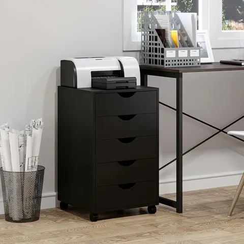 BOXED MILENO 40CM WIDE 5-DRAWER MOBILE FILE CABINS