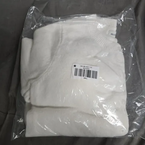 BAGGED HOLLISTER COMFY CLOUD CREW CARDIGAN IN WHITE - SMALL
