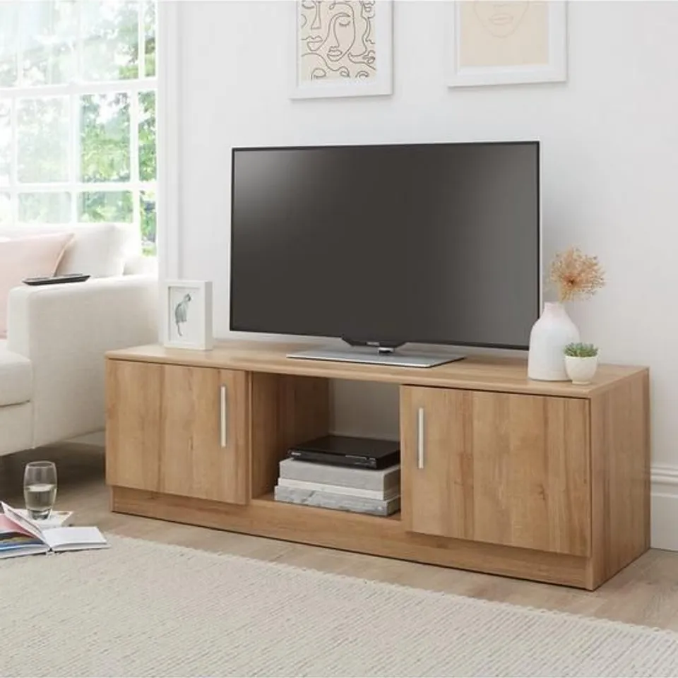 BOXED PANAMA 2 DOOR TV UNIT UP TO 55' - COLLECTION ONLY