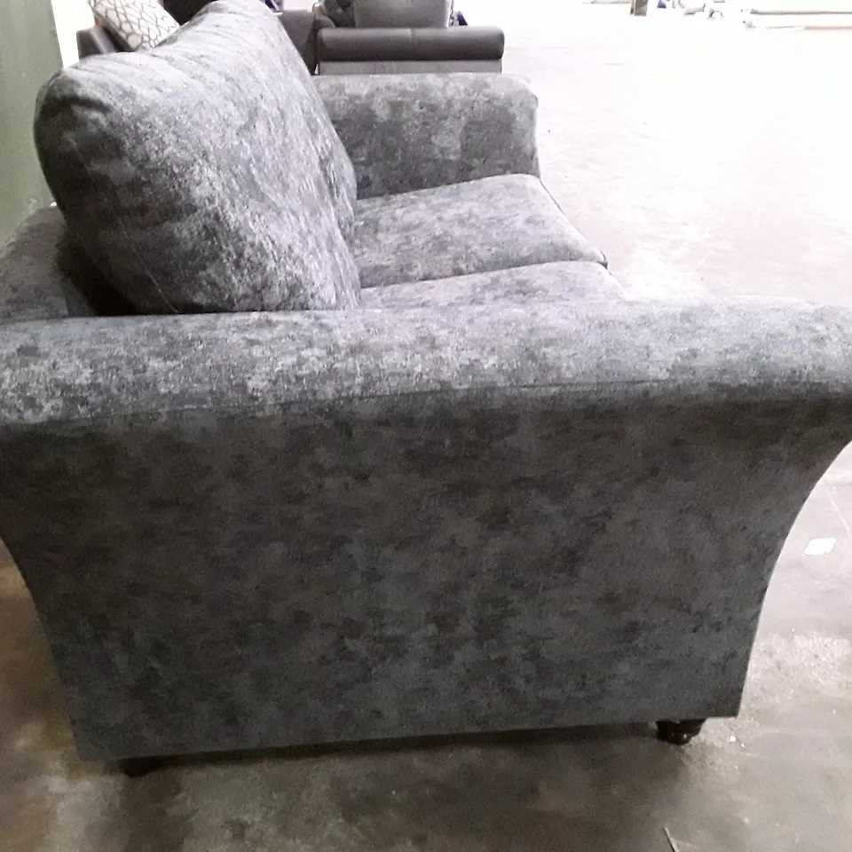 DESIGNER 2 SEATER SOFA - CHARCOAL FABRIC 