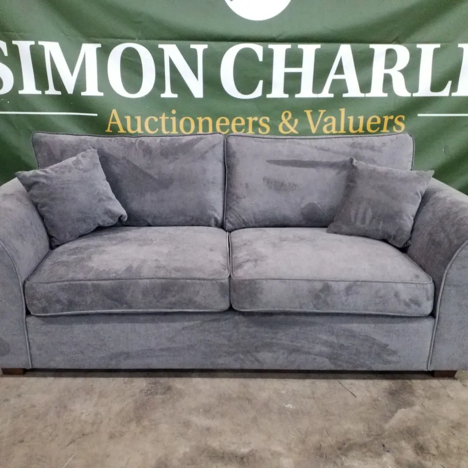 QUALITY DESIGNER 3 SEATER SOFA - GREY FABRIC