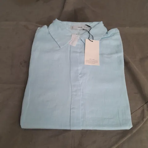 MNG WOMENS LINEN SHIRT IN LIGHT BLUE SIZE S