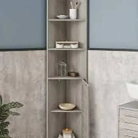 BOXED BURKET CORNER TALL UNIT - GREY (1 BOX)