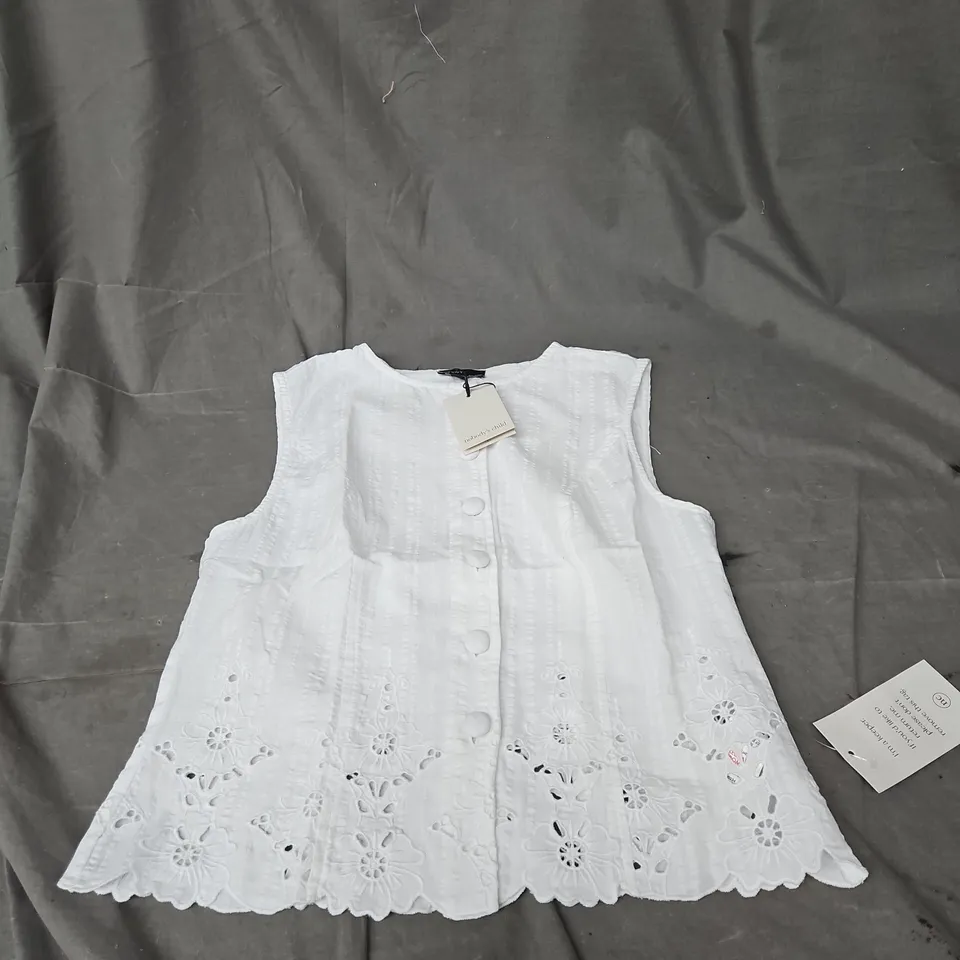 NOBODY'S CHILD LAYLA TOP IN SOFT WHITE SIZE 12