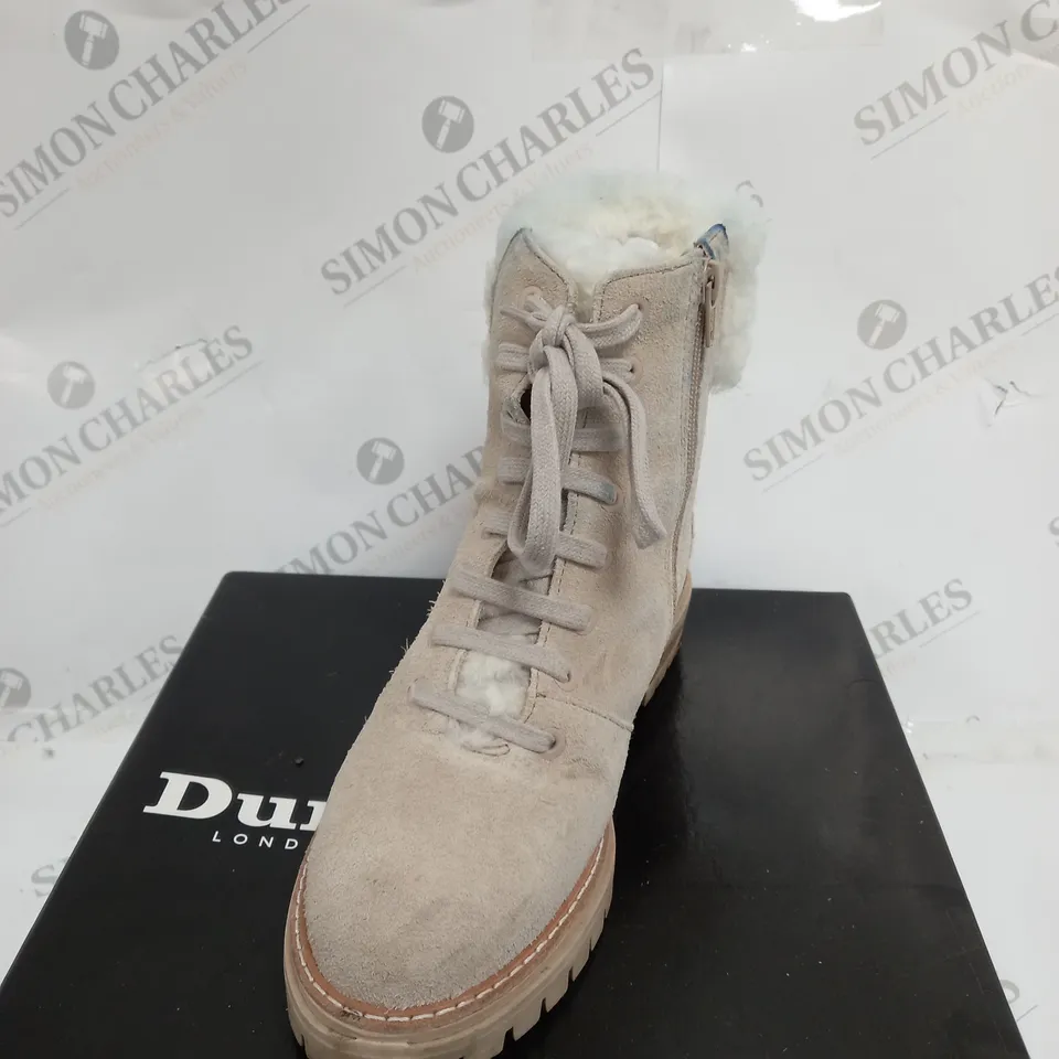 BOXED PAIR OF DUNE LONDON BOOTS WITH ZIPPER
