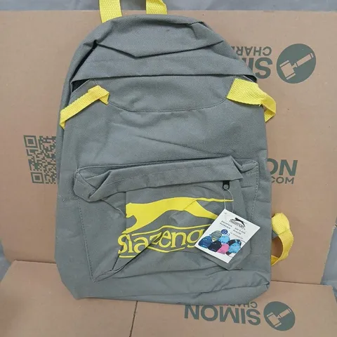 SLAZENGER BACKPACK – GREY WITH YELLOW LOGO