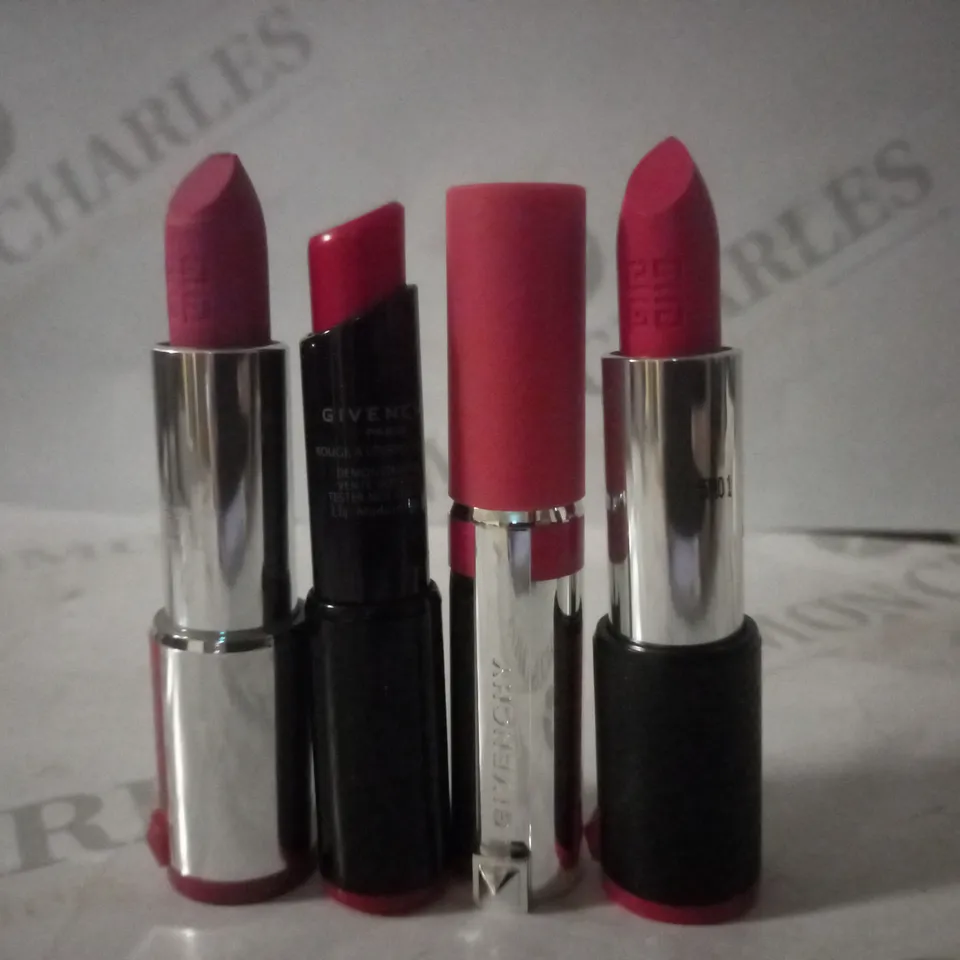 BOX OF APPROX 10 ASSORTED GIVENCHY TESTER LIPSTICKS #ROUGE REBELLE, LIPSTICK #ROSE GRAPHIQUE, LIPSTICK #CORAIL DECOLLETE, ETC 