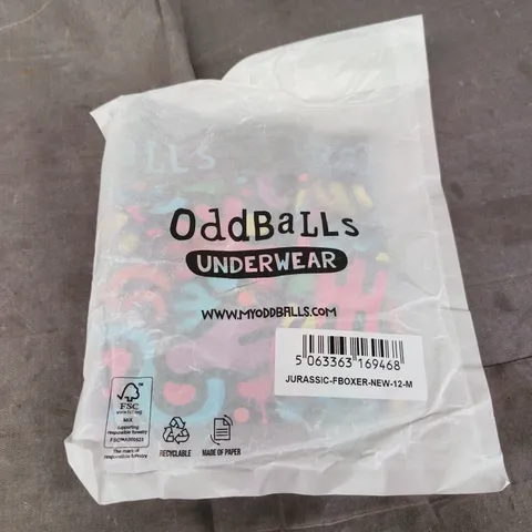 ODDBALLS UNDERWEAR – MEN'S JURASSIC BOXER BRIEFS, SIZE M