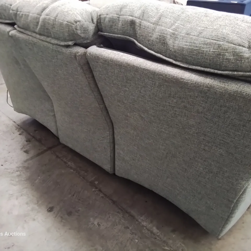 QUALITY BRITISH DESIGNER & MANUFACTURED G PLAN MINSTRAL POWER RECLINING THREE SEATER SOFA GRAPHENE TEAL FABRIC 