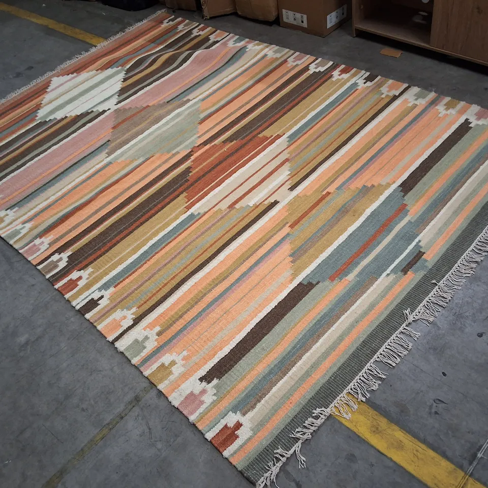 RECTANGULAR STRIPED RUG, MULTICOLOUR APPROXIMATELY 200×300CM