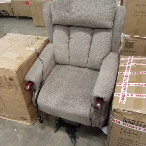 DESIGNER FABRIC UPHOLSTERED POWER RECLINER AND RISER CHAIR
