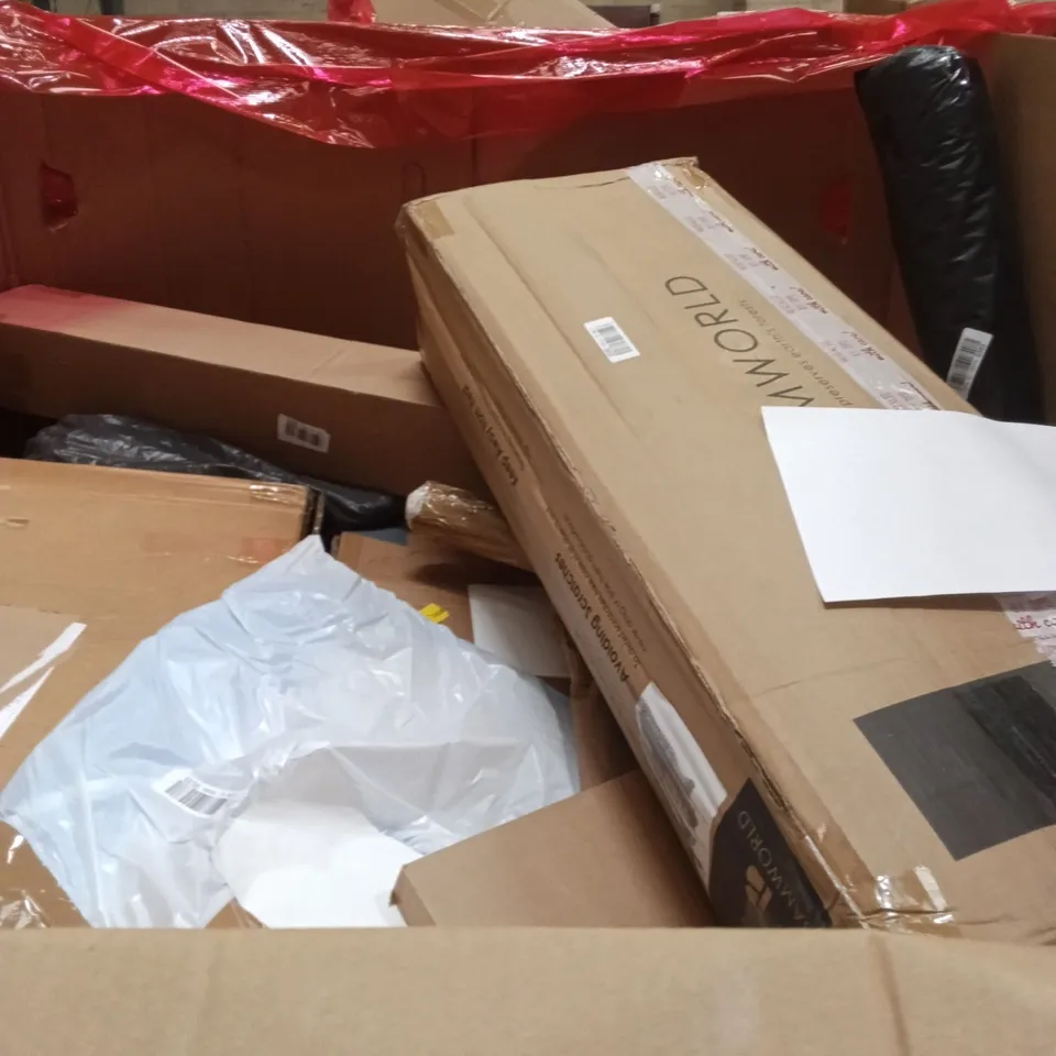 PALLET OF ASSORTED ITEMS INCLUDING - MOSQUITO NET, CEILING FAN, KITCHEN FAUCET