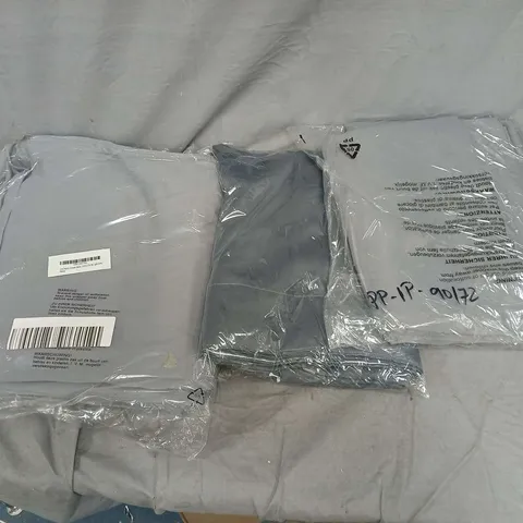 BOX OF APPROXIMATELY 8 ASSORTED CURTAINS IN GREY - VARIOUS SIZES