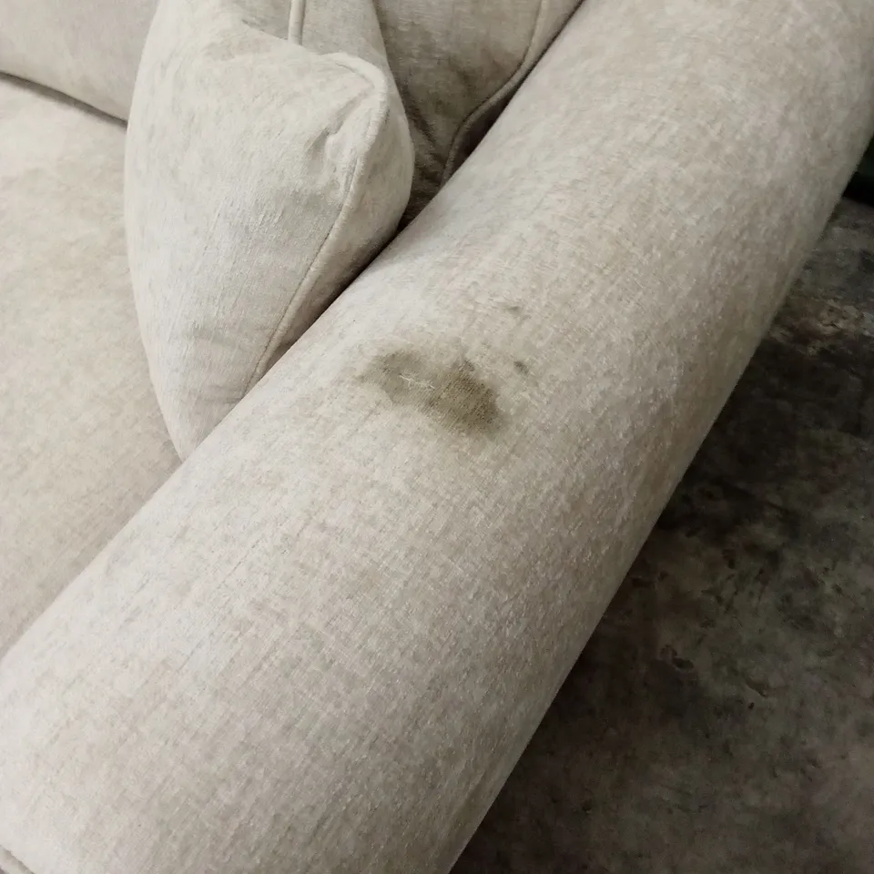 SAHARA 3 SEATER STANDARD BACK FABRIC SOFA - NATURAL