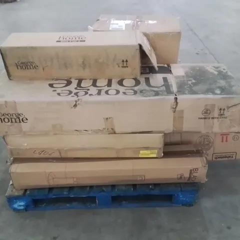 PALLET CONTAINING VARIOUS ASSORTED INCOMPLETE FURNITURE PARTS AND OTHER HOUSEHOLD ITEMS
