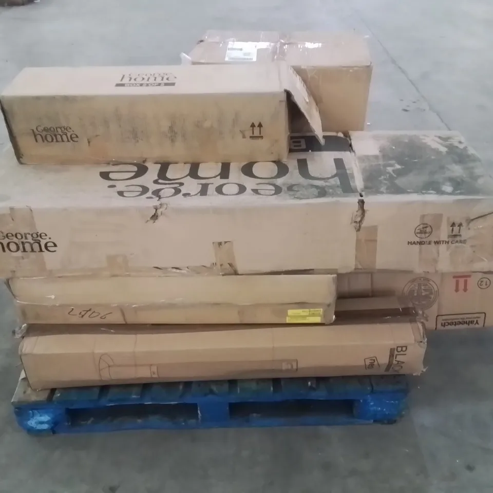 PALLET CONTAINING VARIOUS ASSORTED INCOMPLETE FURNITURE PARTS AND OTHER HOUSEHOLD ITEMS 