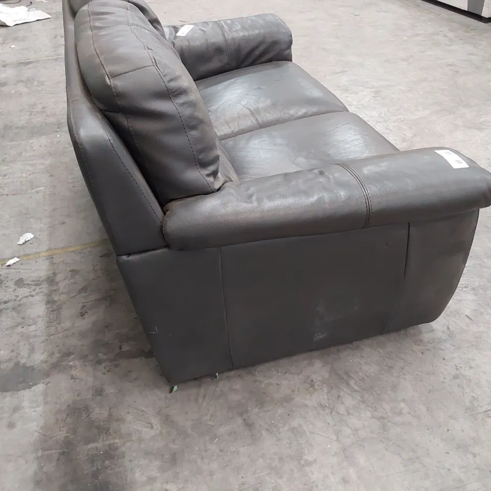 QUALITY DESIGNER 2 SEATER SOFA CHARCOAL LEATHER