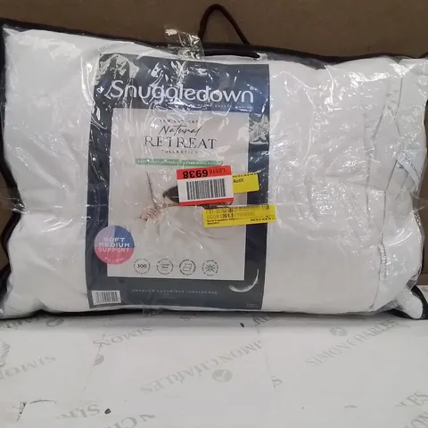 BAGGED SNUGGLEDOWN NATURAL RETREAT SOFT MEDIUM SUPPORT PILLOW