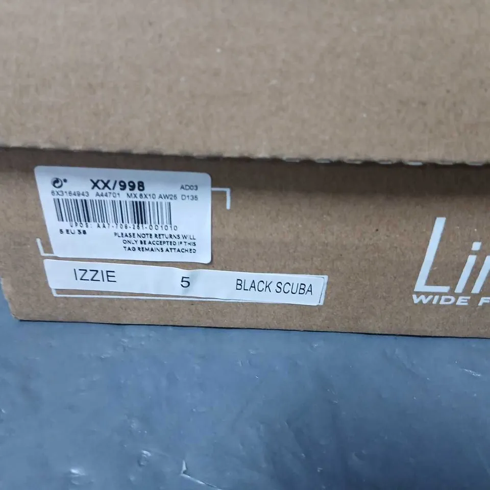 LINZI IZZIE BLACK SCUBA SLINGBACK UK5 WIDE FIT