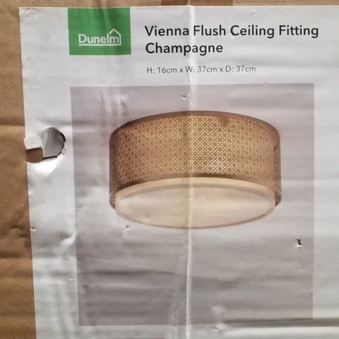 BOXED DUNELM VIENNA FLUSH CEILING FITTING CHAMPAGNE