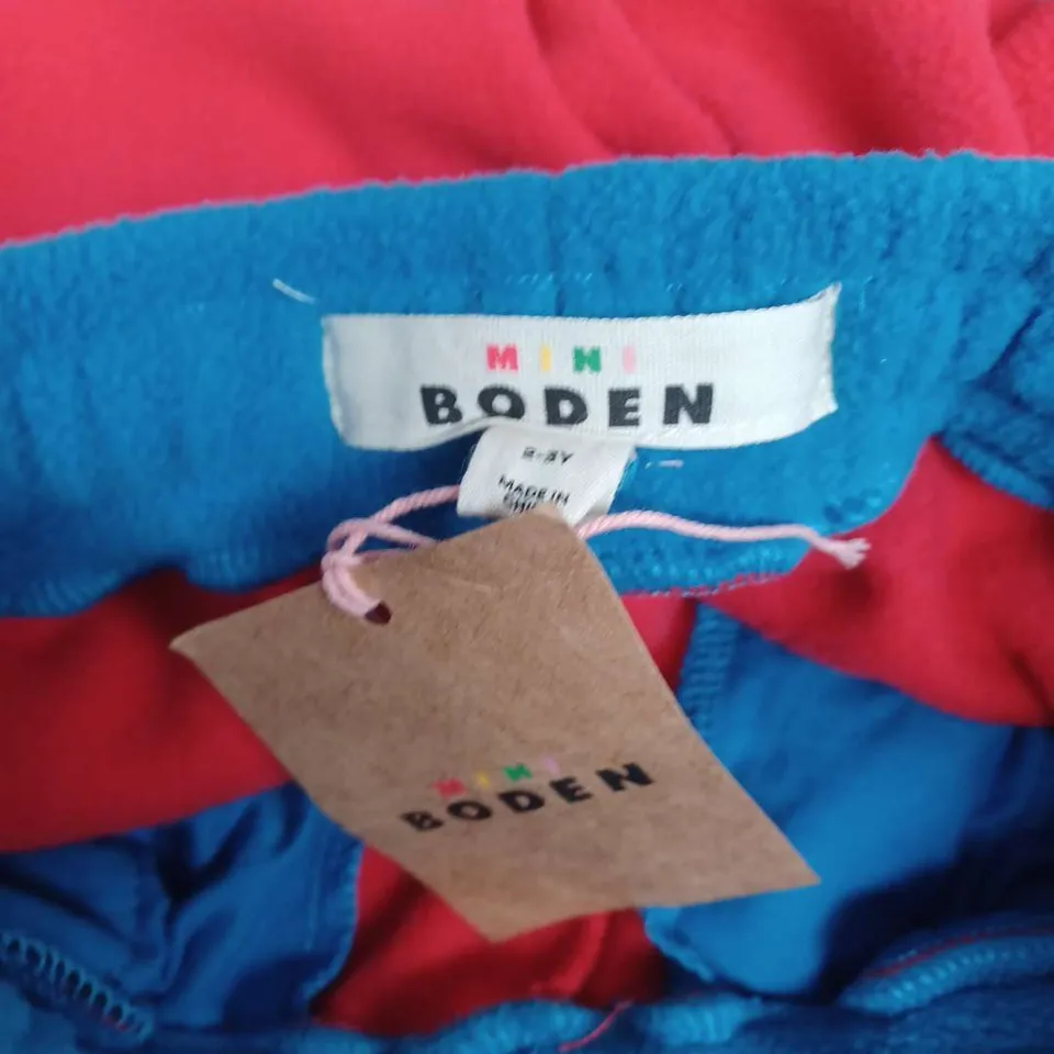 MINI BODEN FLEECE JOGGERS IN RED/BLUE - 2-3Y