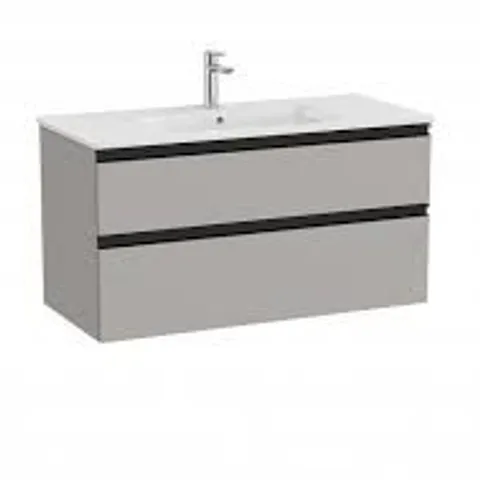 BRAND NEW BOXED ROCA THE GAP 1000MM R/H VANITY UNIT 2 DRAWERS - MATT LIGHT GREY