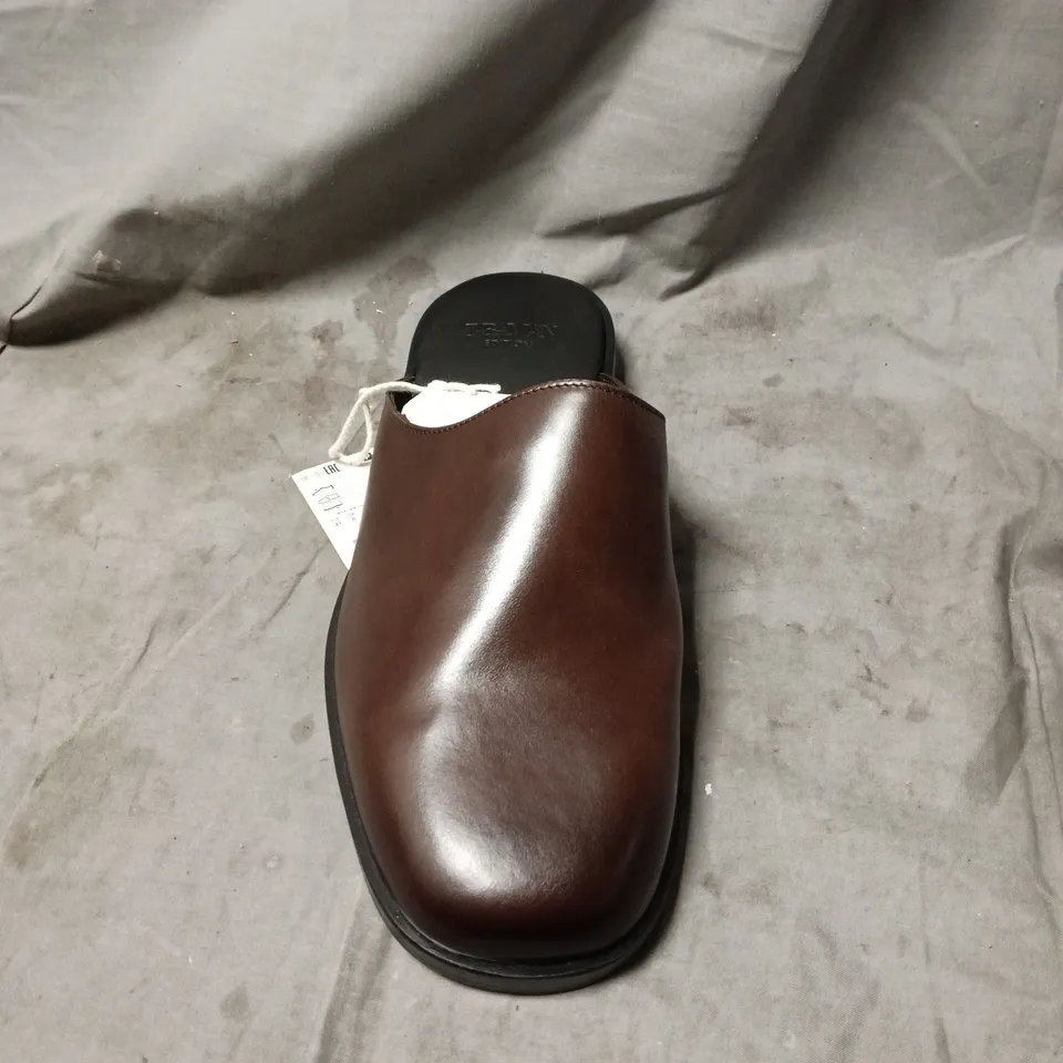 ZARA LEATHER MULE SLIDE – BROWN, WOMEN'S, PAIR SIZE 41