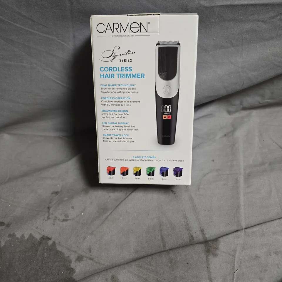 CARMEN SIGNATURE SERIES CORDLESS HAIR TRIMMER – BOXED