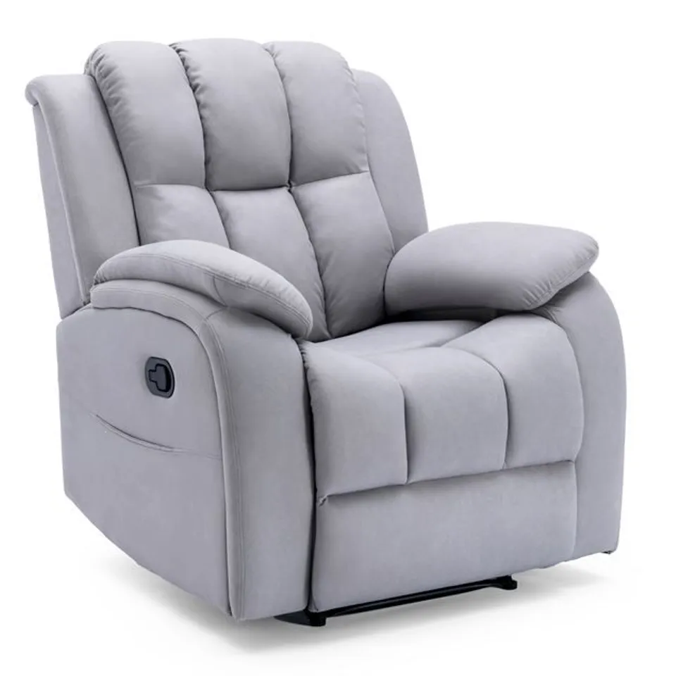 BOXED DESIGNER BROOLINE MANUAL RECLINING CHAIR GREY (2 BOXES)