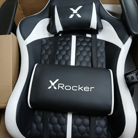 BOXED XROCKER ARTEON ESPORT RGB COMPACT GAMING CHAIR IN BLACK/WHITE - COLLECTION ONLY