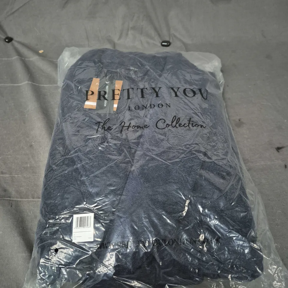 PRETTY YOU LONDON THE HOME COLLECTION BAMBOO TOWELLING ROBE – MIDNIGHT, L/XL