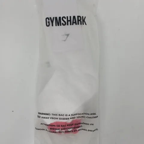 BAGGED GYMSHARK HEART GRAPHIC MIDI SOCKS 3-PACK IN WHITE SIZE MEDIUM